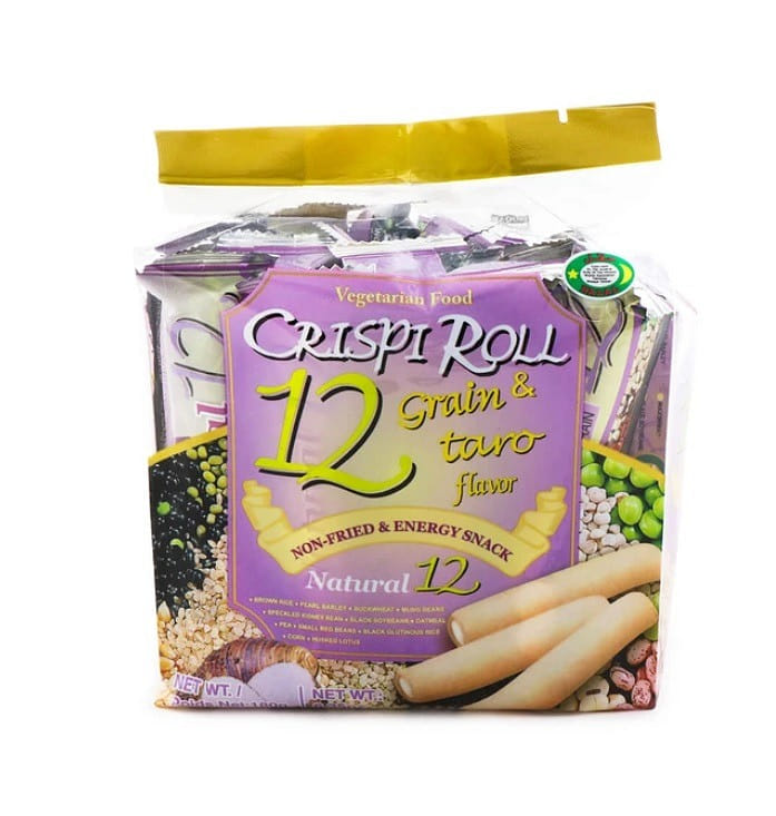 Snack Energético No Frito de 12 Granos Crispi Roll, Sabor Taro 180 gramo(s)