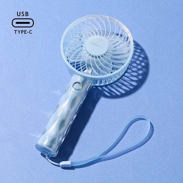 Francfranc Handheld Fan Aqua Blue 1 each