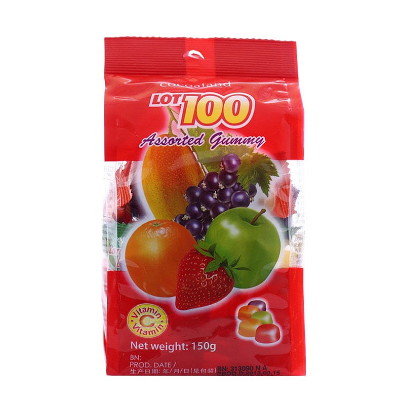 Lot 100 Fruit jelly 5 mixed fruit flavors 150g 150 g