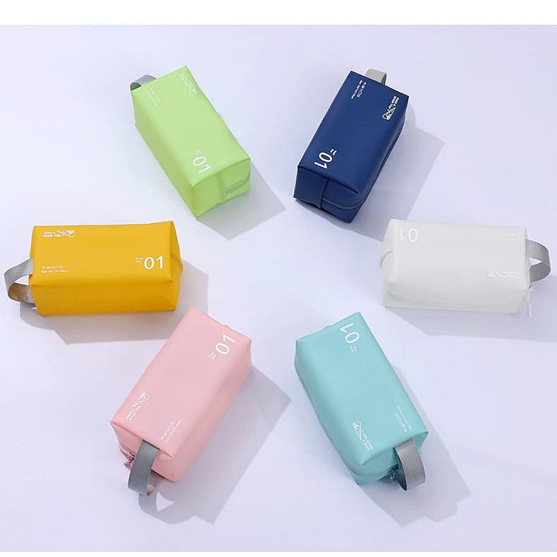 Travel Cosmetic Storage Bag PVC Waterproof Bag Candy-Colored Makeup Bag Pink 1 개입