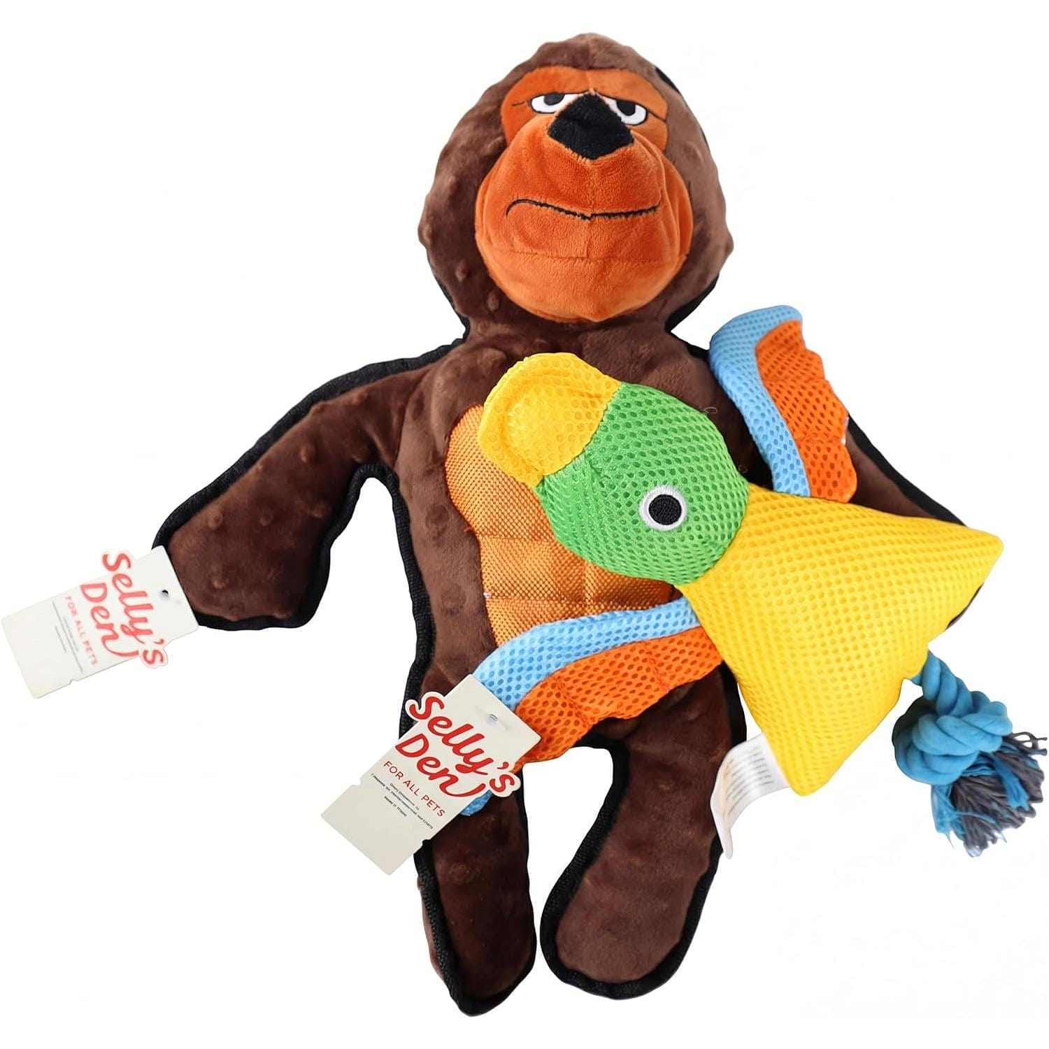 Brown Gorilla and Duck 2 Pack Combo Dog Toys 2 count