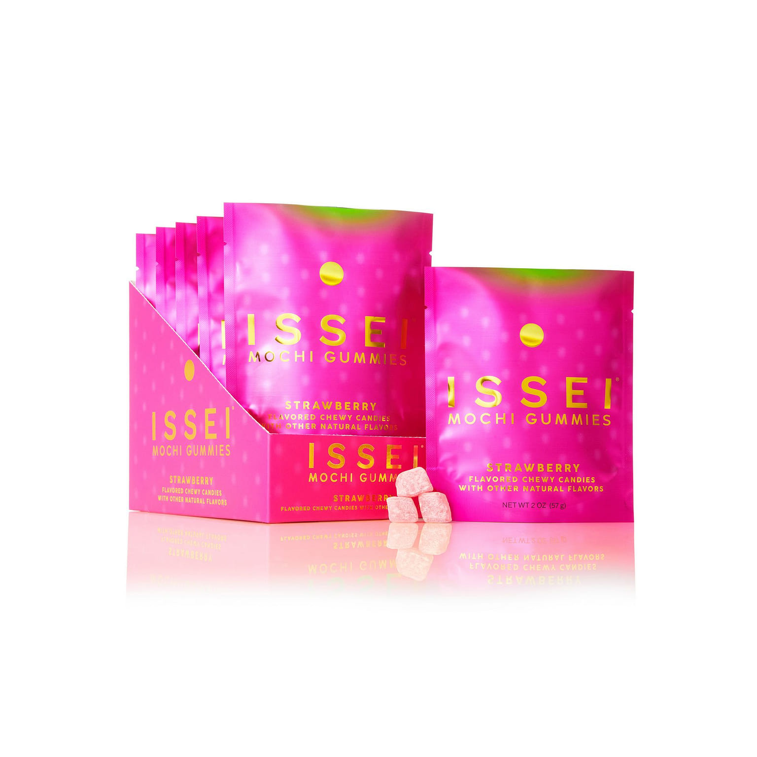 Issei Strawberry Mochi Gummies 6-pack Chewy Candy 2 oz