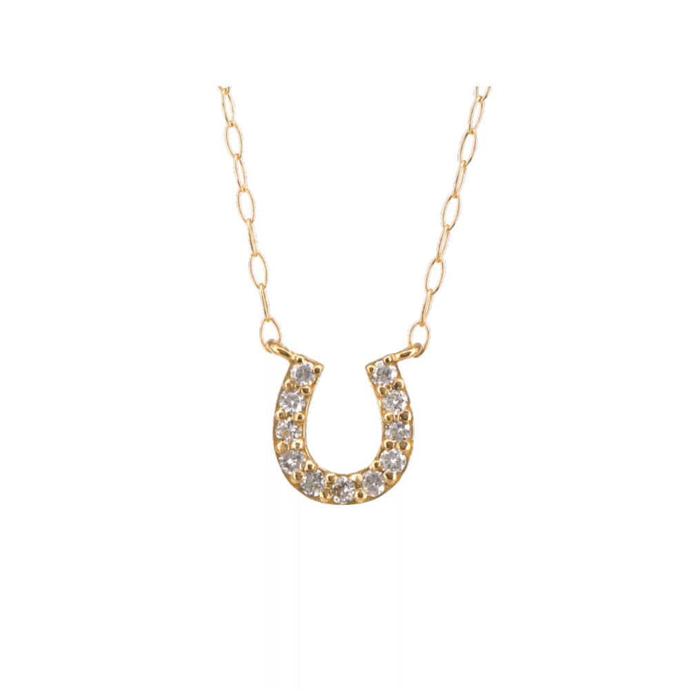 malvaceae K18 Horseshoe Diamond Necklace b0270da 40cm