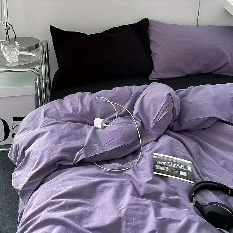 [Purple Grapes150*200] INS Bed 4 Piece Duvet Cover + Sheet + Pillow Ca 1 개