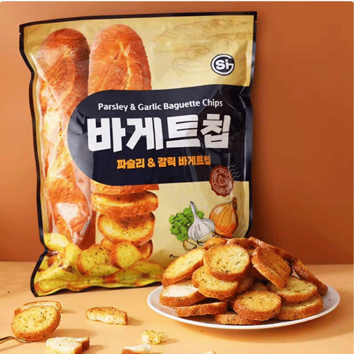 Korean SI Garlic Butter Bread dry toast crisps 440g 1 bag 1 ส่วน
