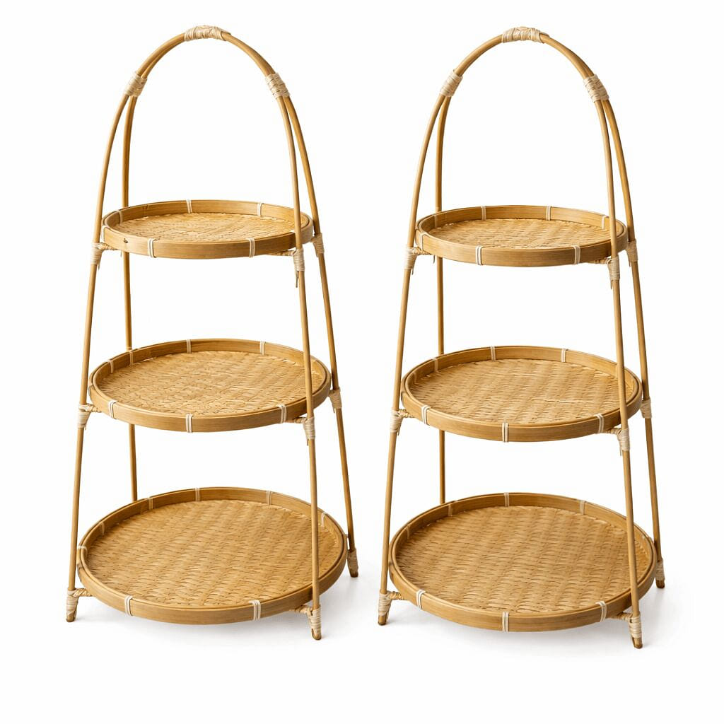 Sustainable Bamboo Woven Basket (Set of 2) 2 개