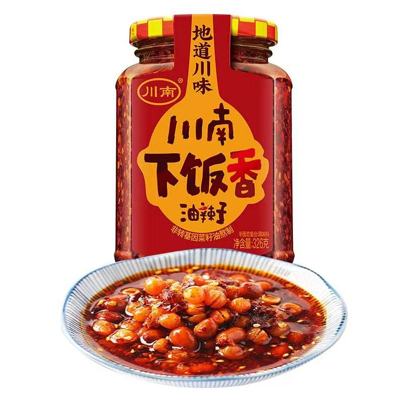 Chuan Nan Nan Fan Xiang Oil Spicy Seeds 262g * 1 bottle of authentic Sichuan style mixed noodles seasoning with rice, fermented black beans, and chili sauce 262 g
