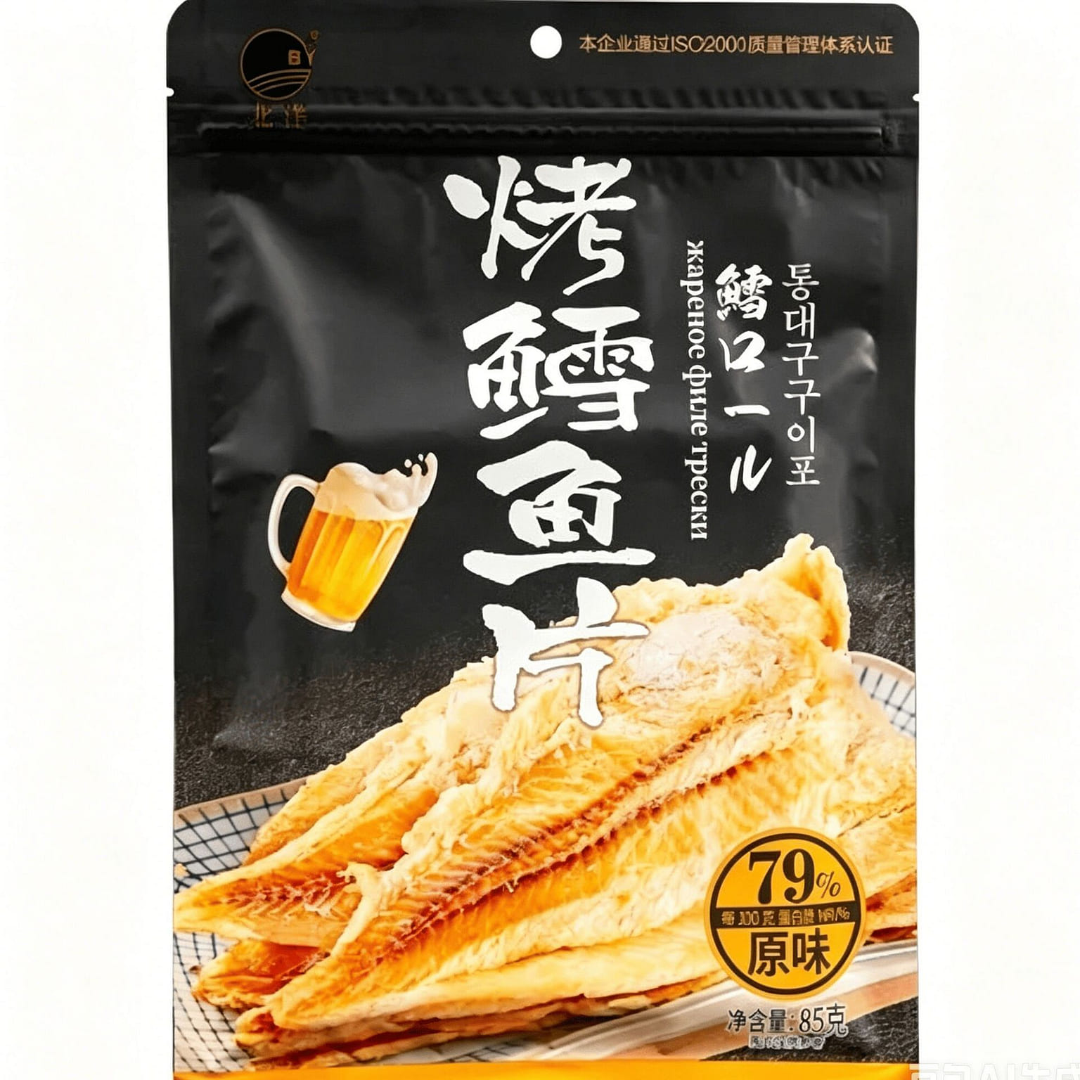 Charcoal Grilled Fish Fillet - Hand-Torn Cod Fille 42 g