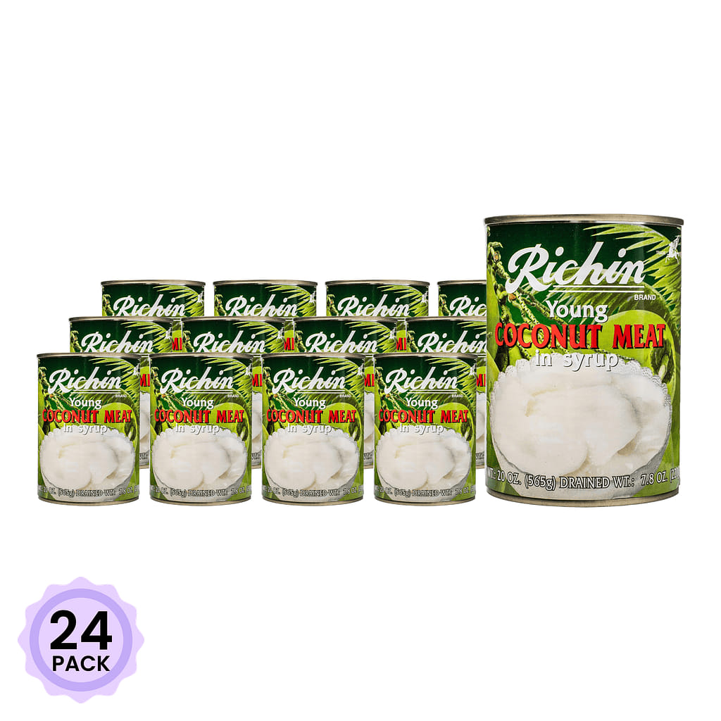Richin 영코코넛 과육 시럽 통조림 20 온스*24 팩