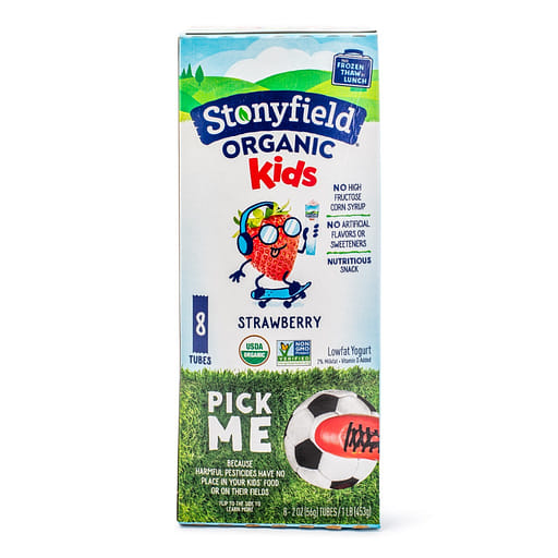 Tubos de Iogurte de Morango para Crianças Orgânico Stonyfield 8pk 16 oz