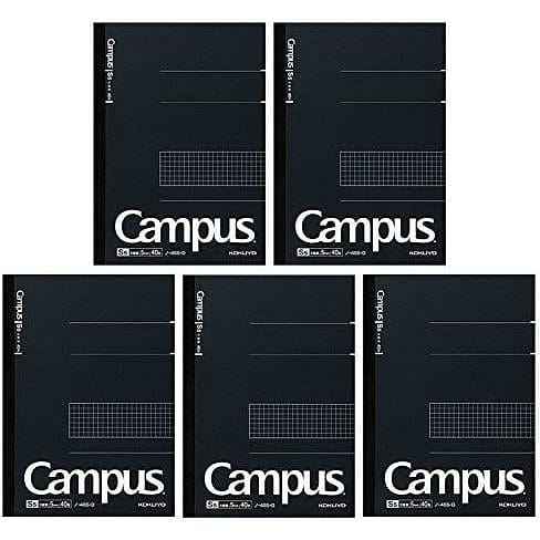 KOKUYO Grided 5mm, Semi-B5, 40 Sheets, Black 5PACK 5 อัน