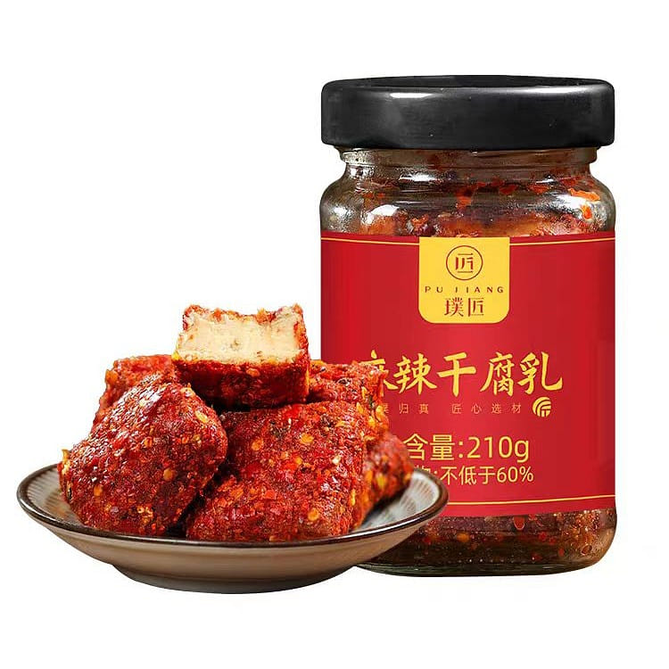 Pu Jiang Dried curd with spicy fermented bean curd 210g*1 bottles 210 그램