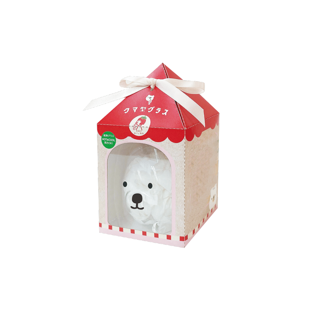 HONYAKUDO diecut glass bear 250ml 1 pc 1 each