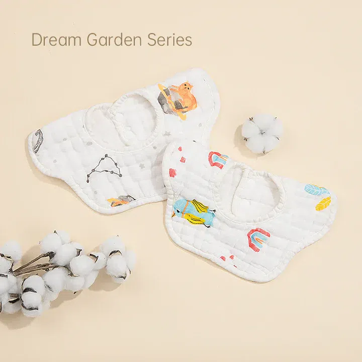 Bebetour Antibacterial Gauze Petal Bibs 2pcs 28*28cm random 1 ส่วน