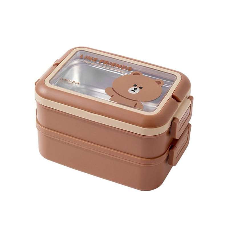 Insulated lunch box, double-layer stainless steel, 1 each