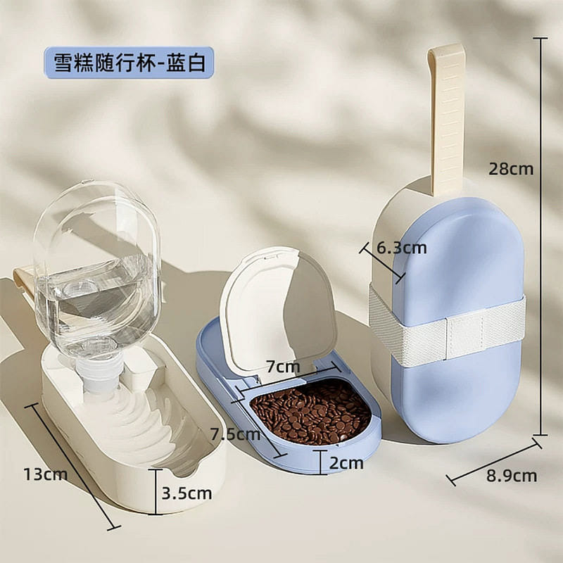 Dog Blue and White Water and Food Cup - 1 set 1 case
