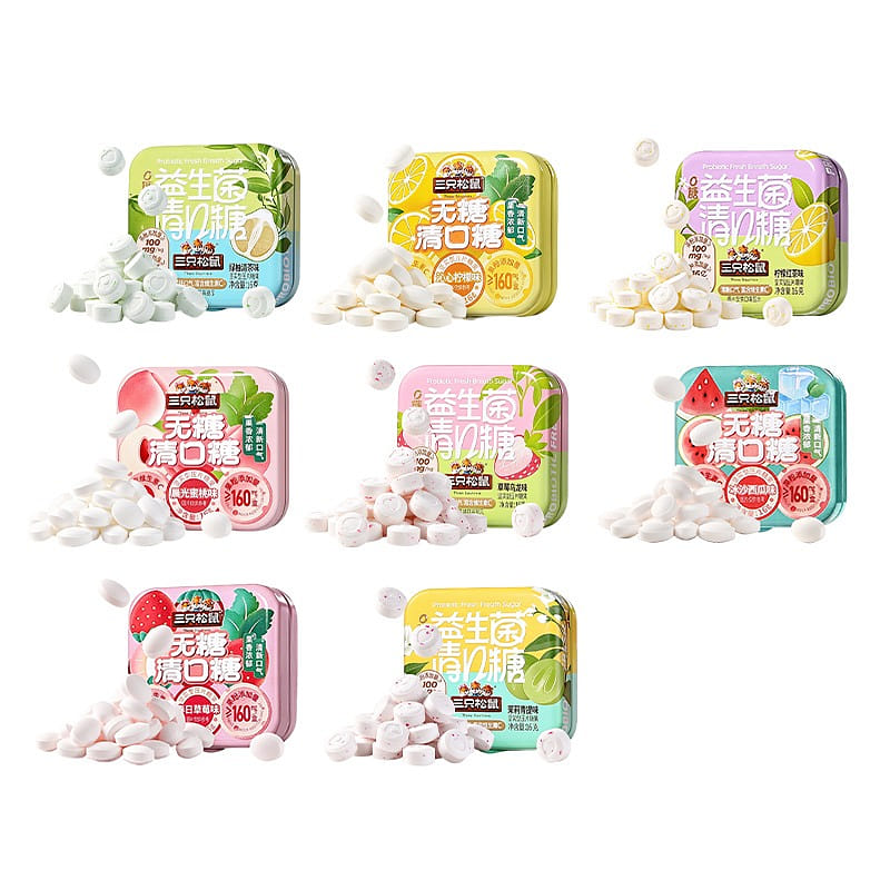 ThreeSquirrels Sugar-Free Mints Assorted Flavors 8 pack