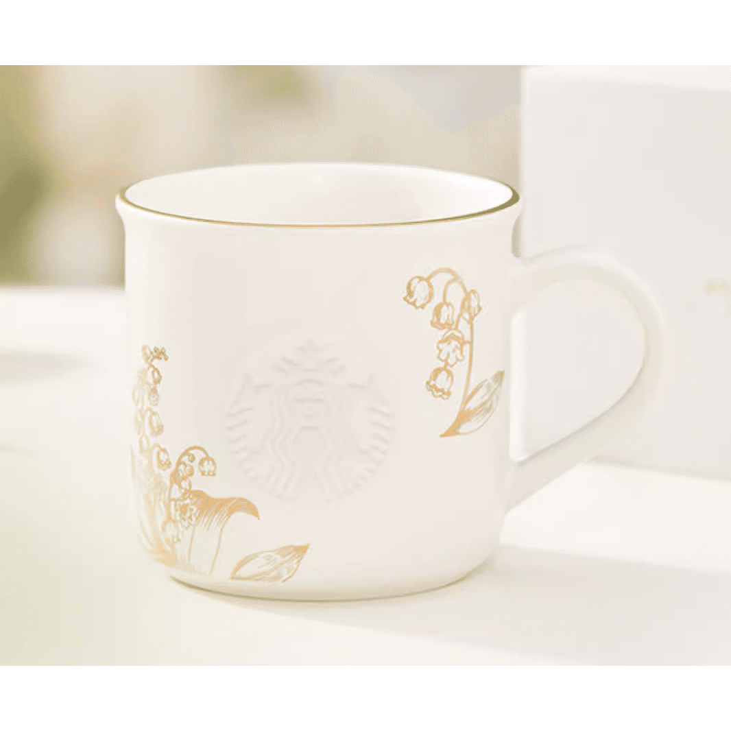 Starbucks mug lily of the valley series mug gift set 355 มิลลิลิตร