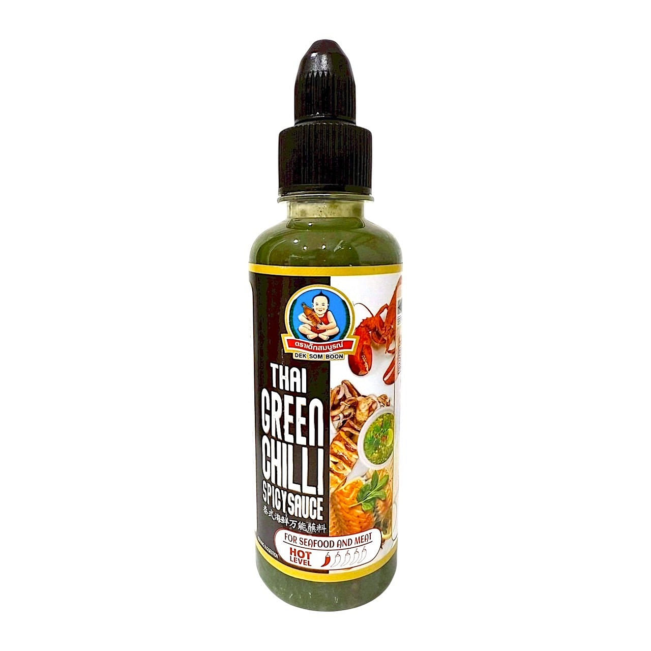 Deksomboon Thai Green Chili SpicySauce (Black Lid) 10.23 ออนซ์