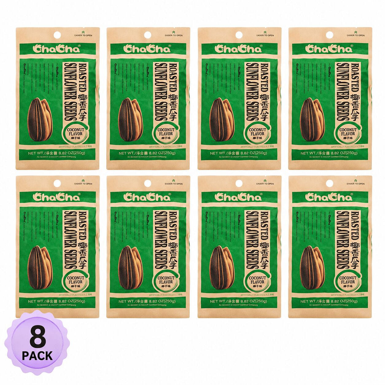 ChaCha 해바라기씨 코코넛맛 8팩 250 g