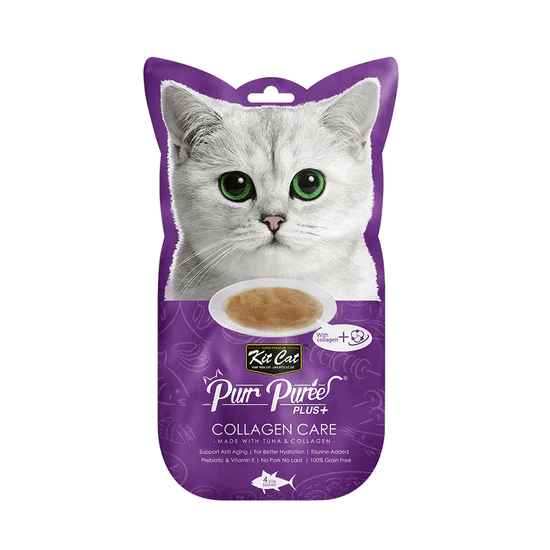 【Kit Cat】Purr Puree Plus+ Tuna & Collagen (Collagen Care) 15g x 4 1 개