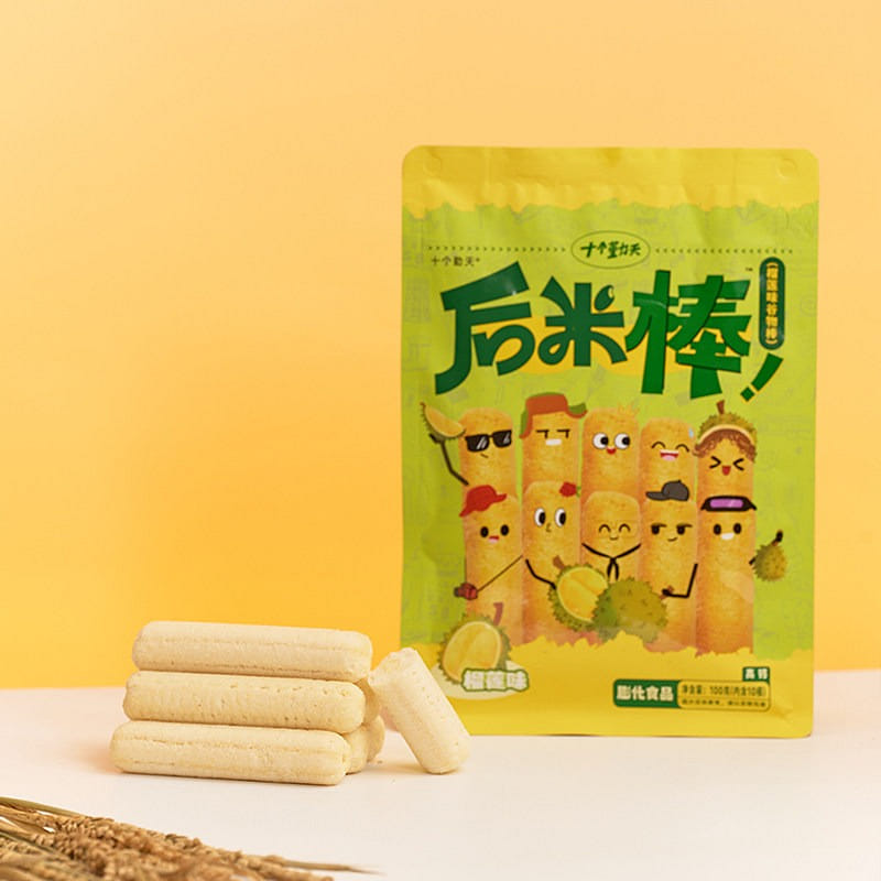 後米棒榴蓮味200g穀物棒膨化食品休閒零食 200 克