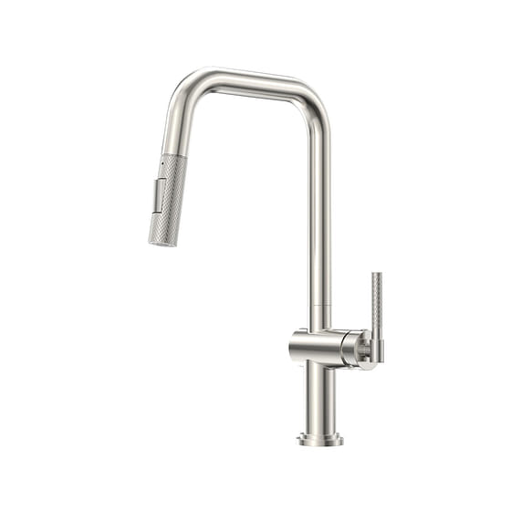 weee_grocery_Single-Handle Pull Down Sprayer Kitchen Faucet in Brushed Nickel 6.28 lb