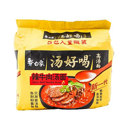 Baixiang Spicy Beef Noodle Soup Flavor 5pk 555 g 1 each