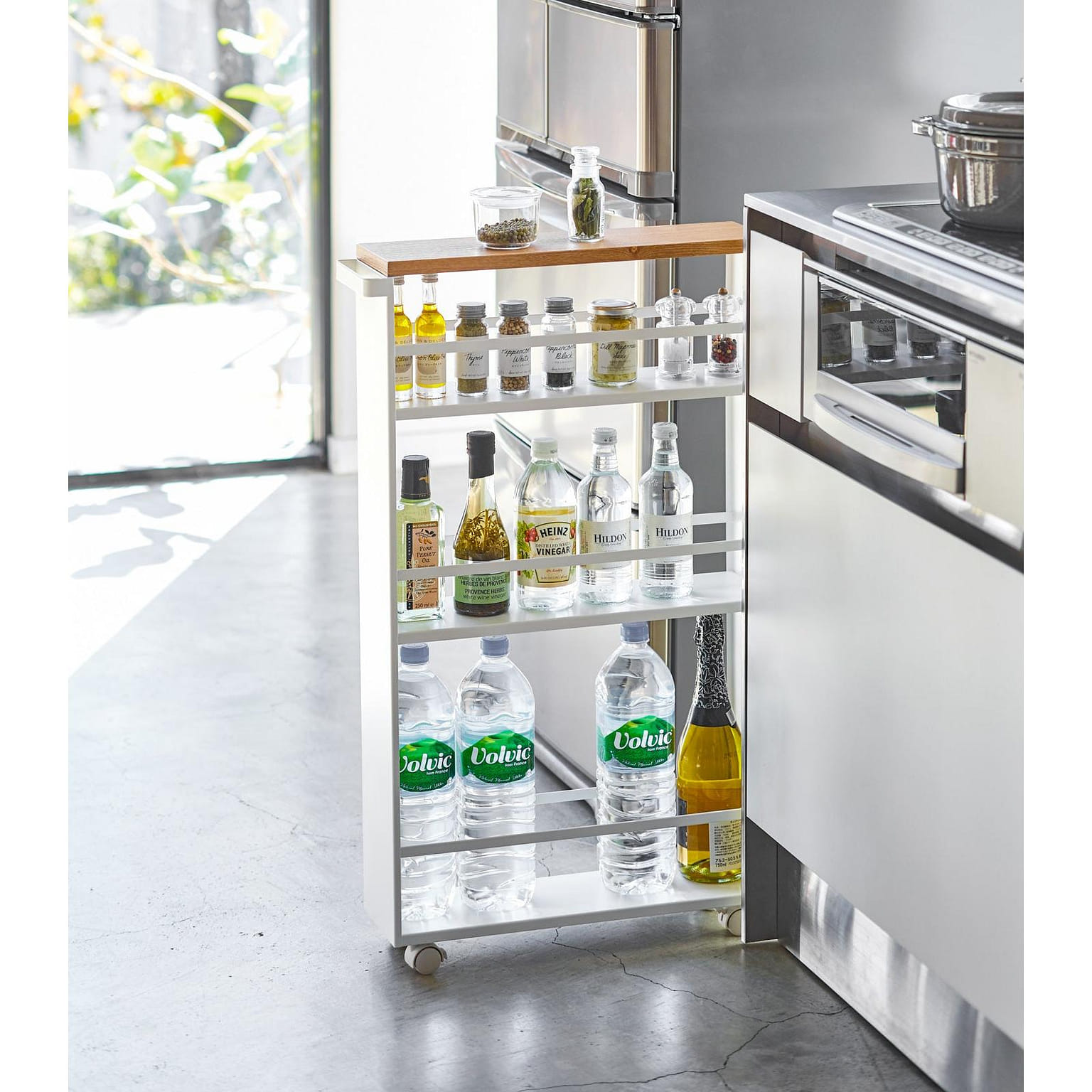 Slim Storage Cart (32" H) - Steel White 8.82 파운드