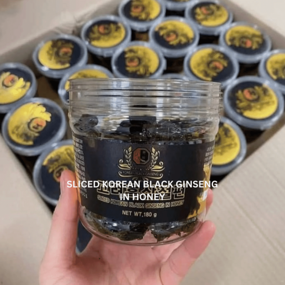 Korean Sliced Black Ginseng In Honey 180g Jar 180 กรัม