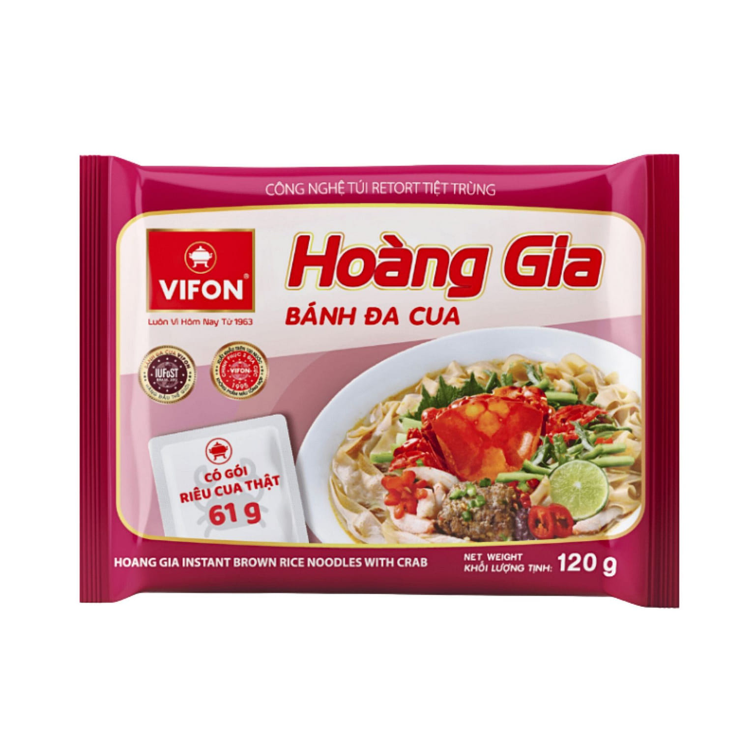 [VIFON] HoangGia Instant Noodle with Crab - 120 g