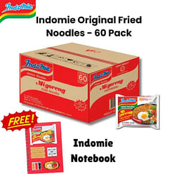 Indomie Fried Noodles 60 Packs (FREE NOTEBOOK) 1 count*60 pack
