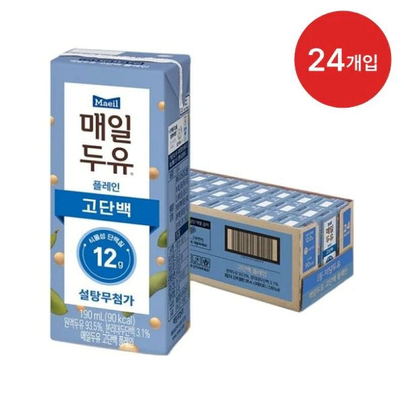 묶음상품 두유 고단백 플레인 (190ml x 24개입) 1 케이스