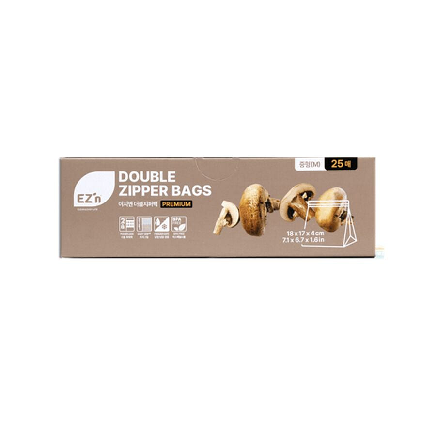 [이지엔] 프리미엄 더블 지퍼백 - 중형 25매 1 개