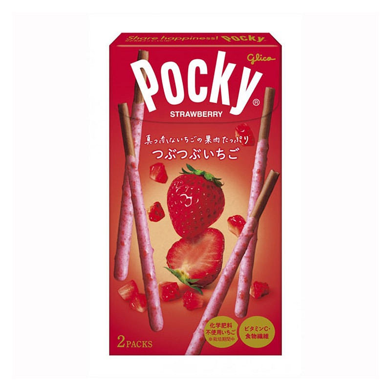 Glico Pocky Strawberry Chocolate Bar 2 bags 55g 1 ส่วน