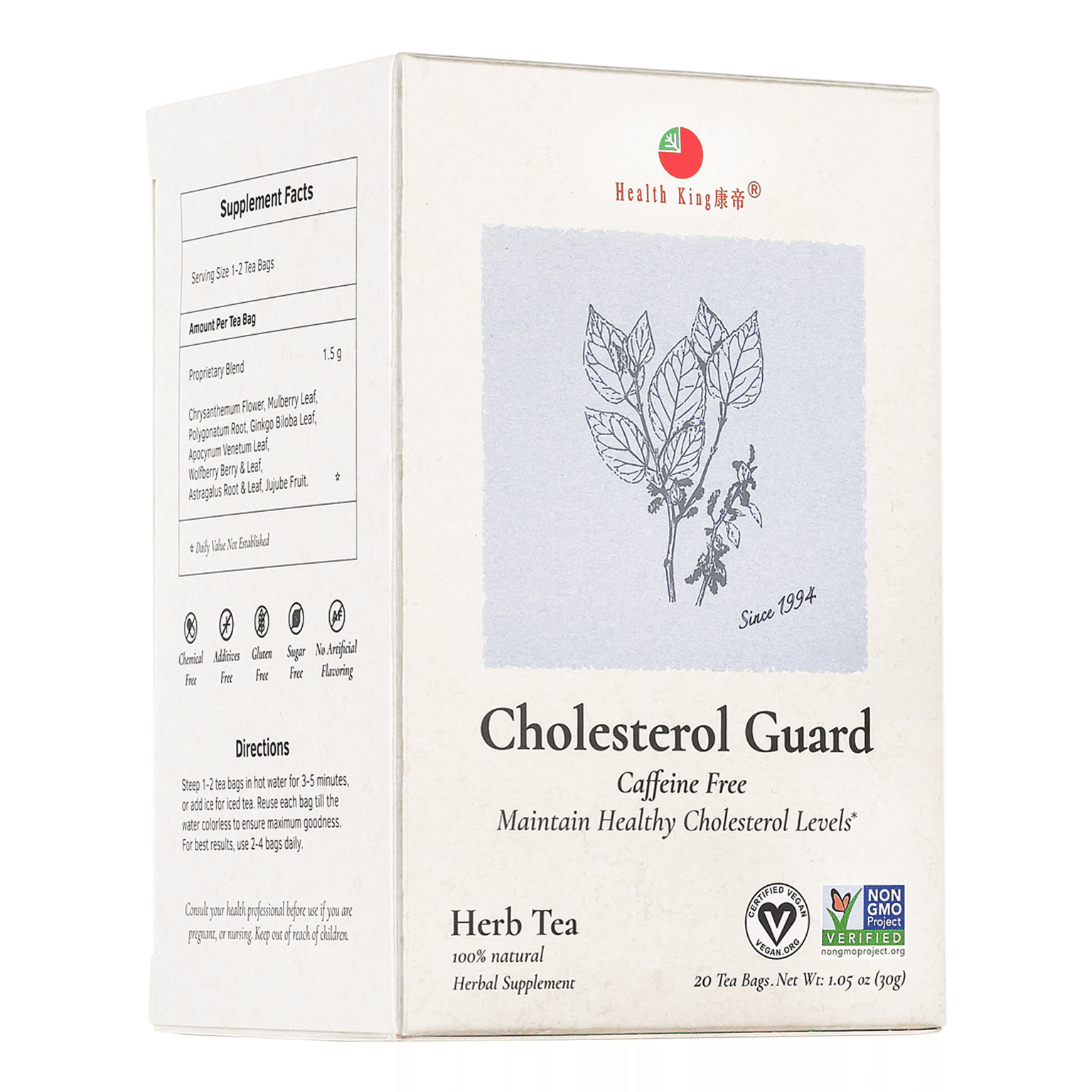 Health King Cholesterol Guard Herb Tea（Caffeine Free) 1.05 온스