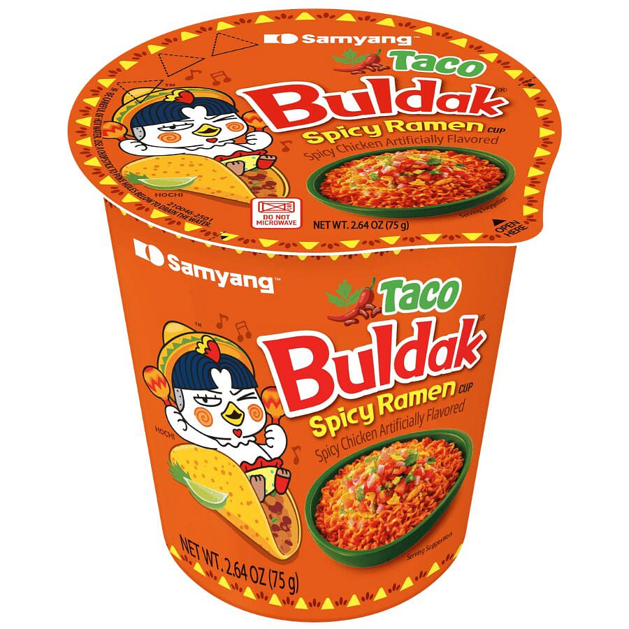 Samyang Buldak Spicy Chicken Ramen Taco Flavor Cup 1 each