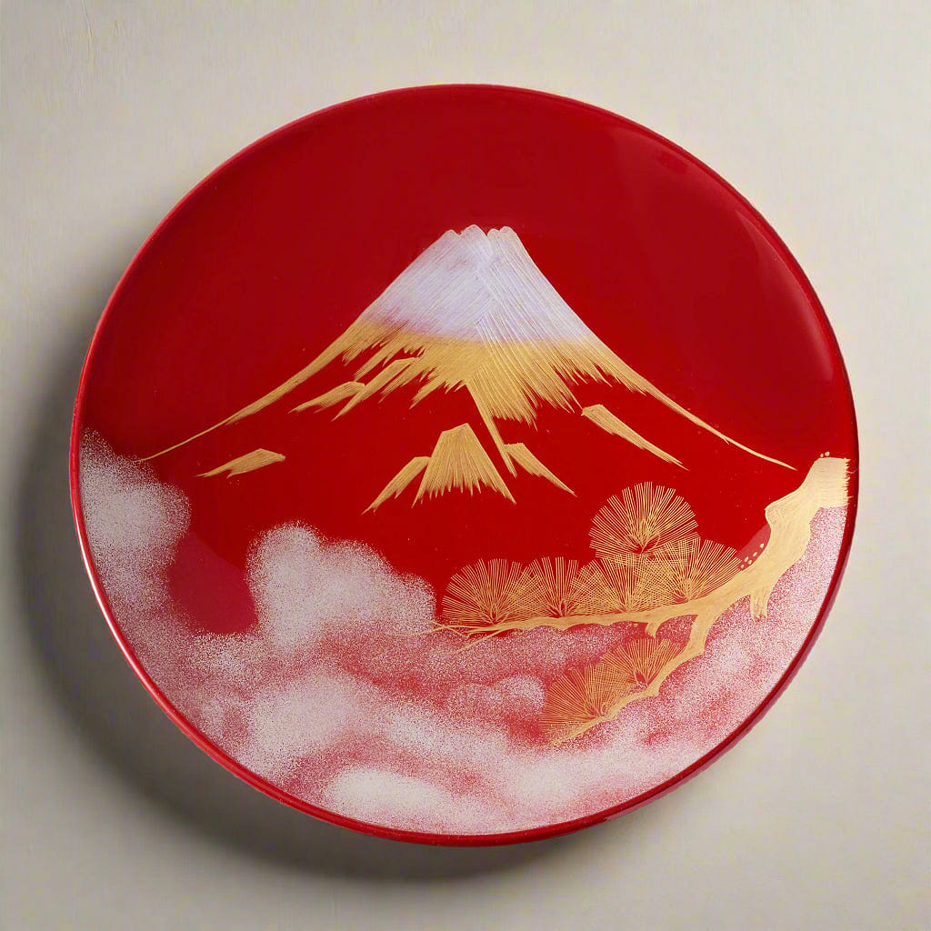 富士山漆器装饰盘 546 克