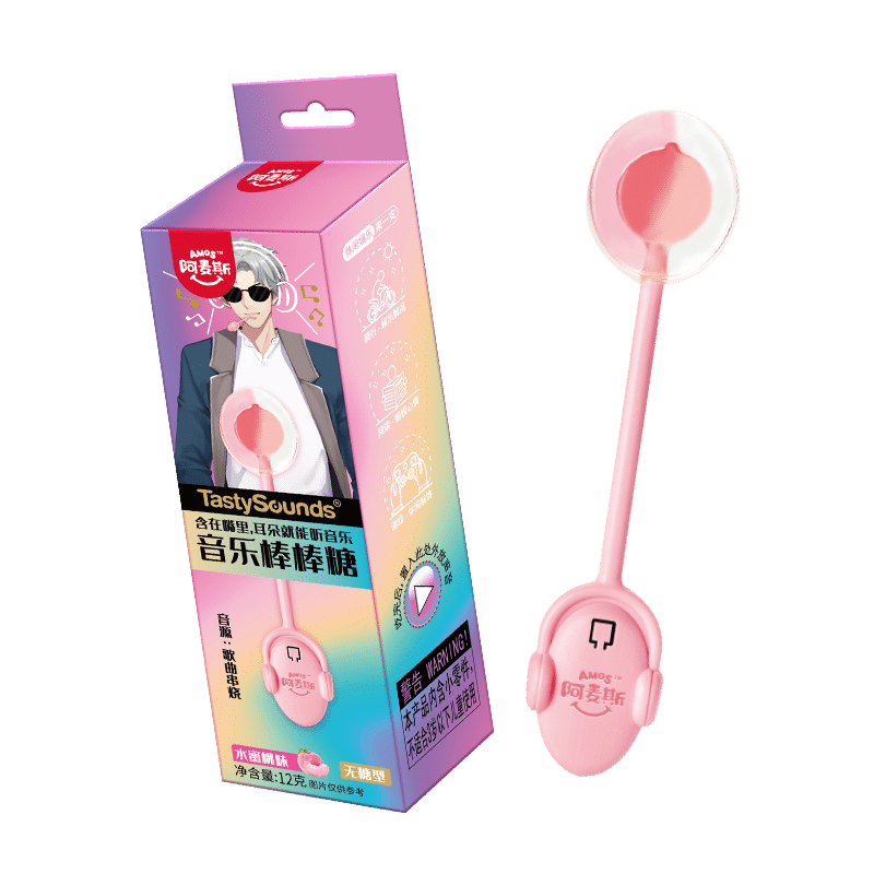 Amaisi music lollipop songs skewered with peach flavor 12 グラム