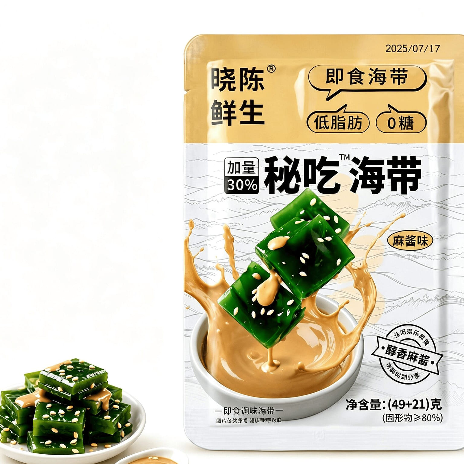 Ready-to-eat kelp chunks with sesame sauce flavor 70 g