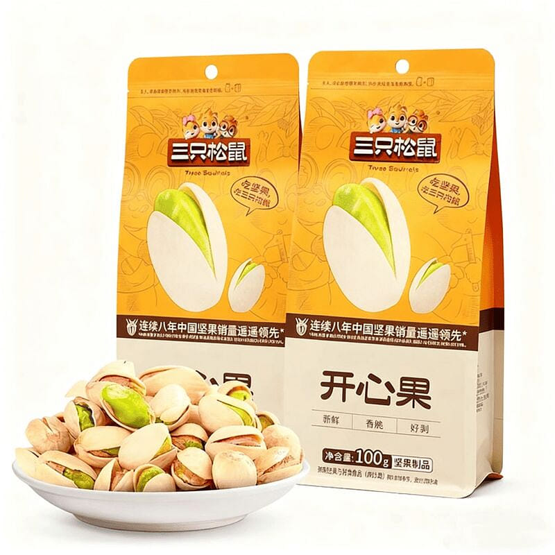 Three Squirrels Pistachios Roasted Snacks Holiday 100 g