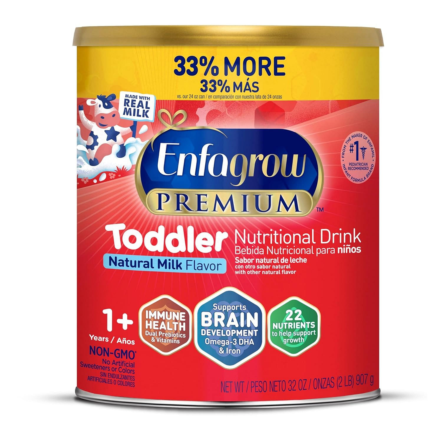 Enfagrow Premium Toddler Natural Milk Flavor Powder 32oz 32 온스