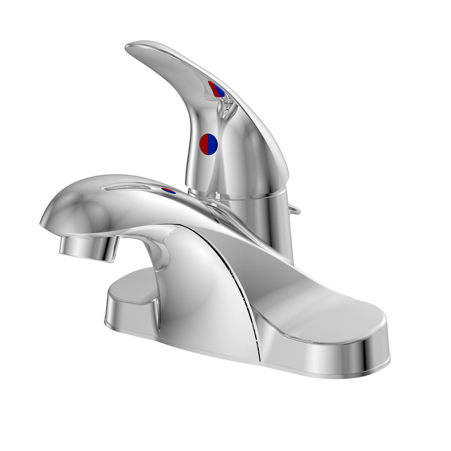 4 in. Centerset 1-Handle Low-Arc Bathroom Faucet in Chrome 2.69 ポンド