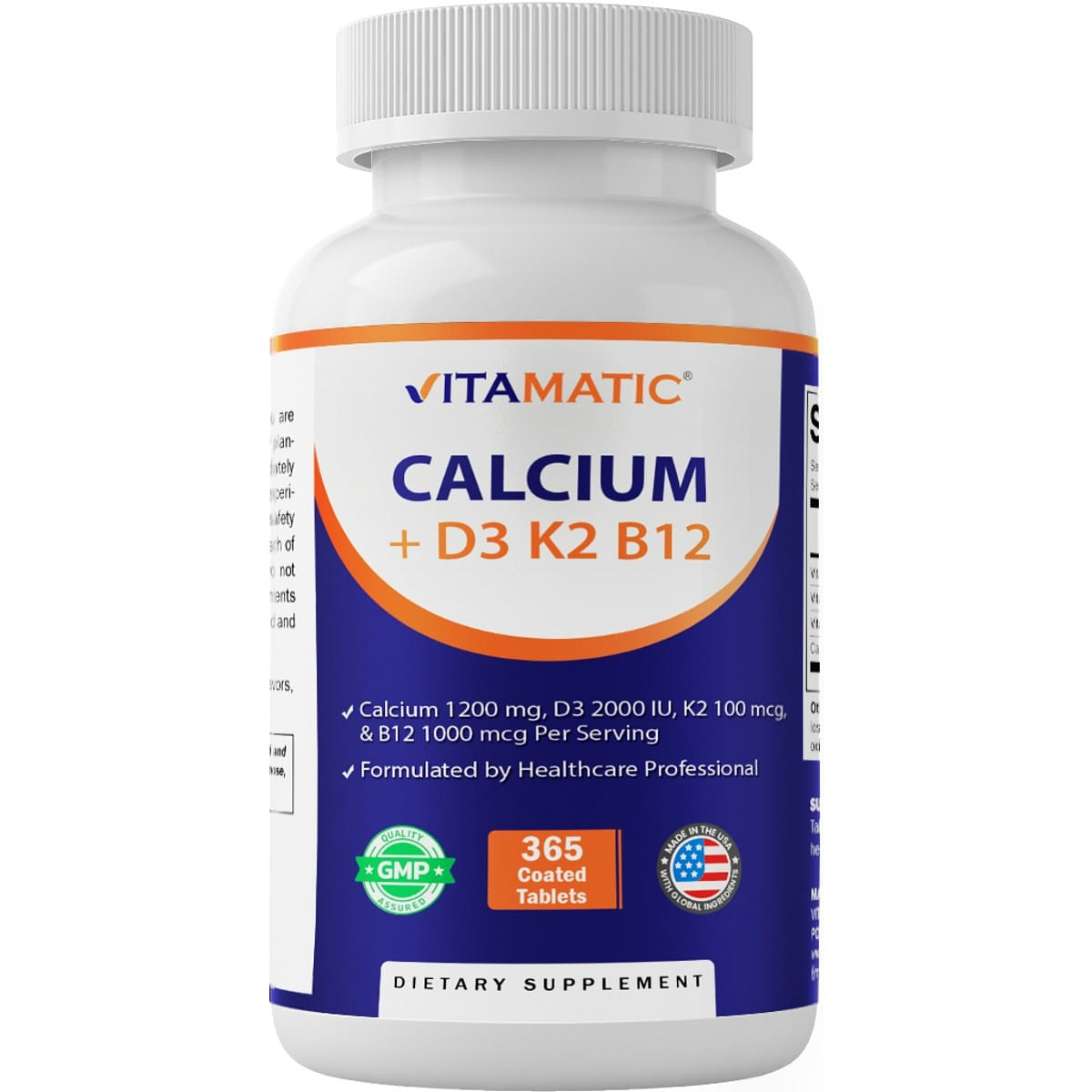 Vitamatic Calcium D3, K2 & B12 - 365 Tablets 1 개
