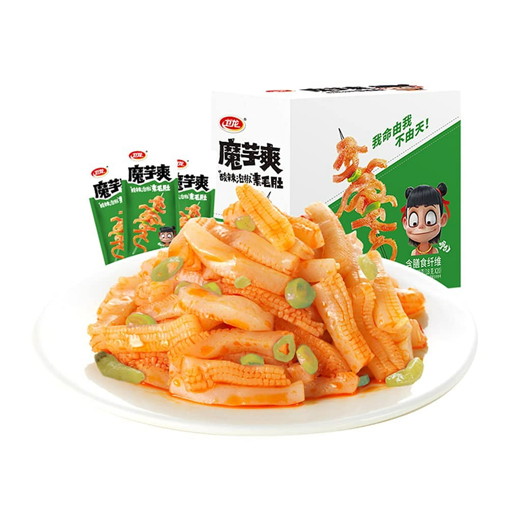 Weilong Latiao, Spicy Strip Konjac Snacks, Low Calorie Chinese Special Snacks 1 ส่วน
