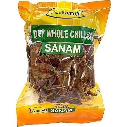Anand Sanam Dry Whole Chillies, 7 oz bag 7 ออนซ์