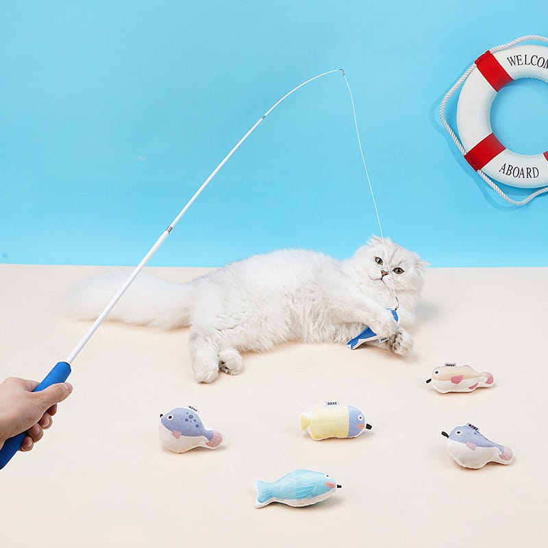 ZEZE-Telescopic rod fishing cat toy 1 phần