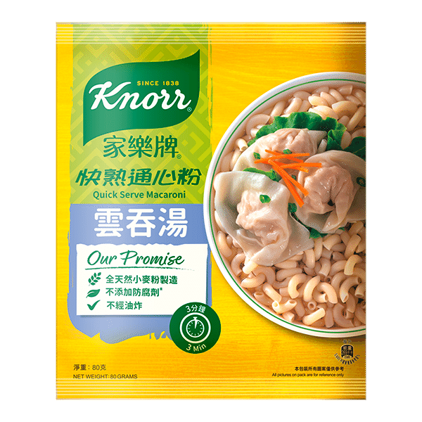 KNORR Quick Serve Macaroni Pork Wonton Flv 80 그램