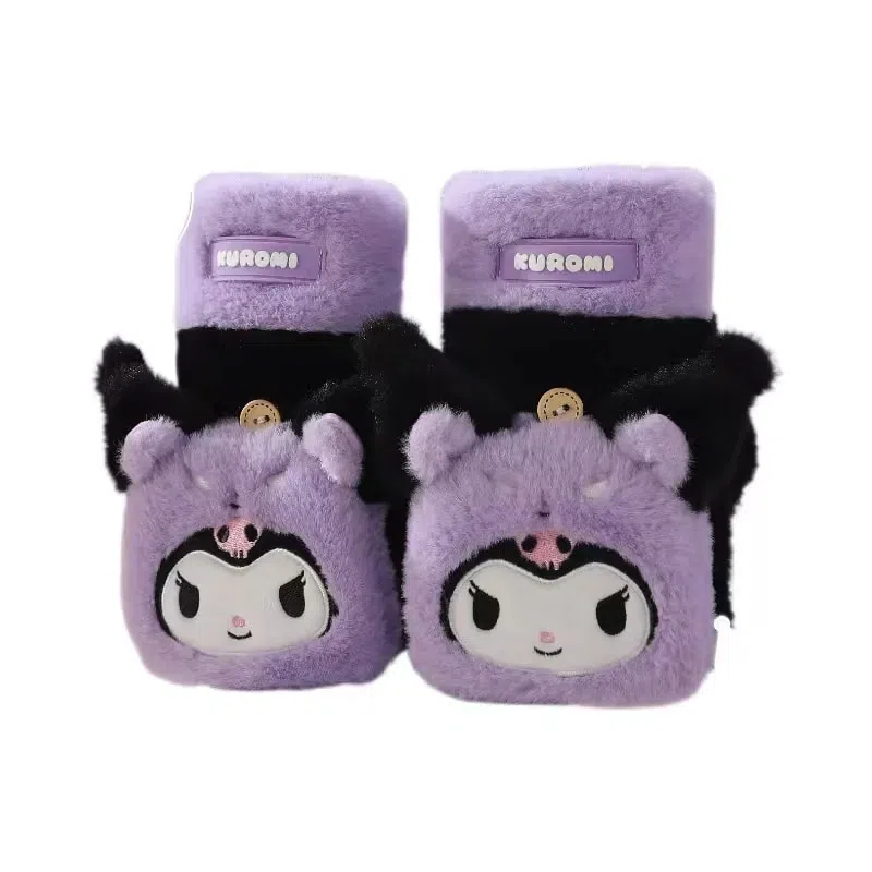 Sanrio Cartoon Warm Flip Gloves Outdoor Cycling Gloves - Kuromi Style 1 each