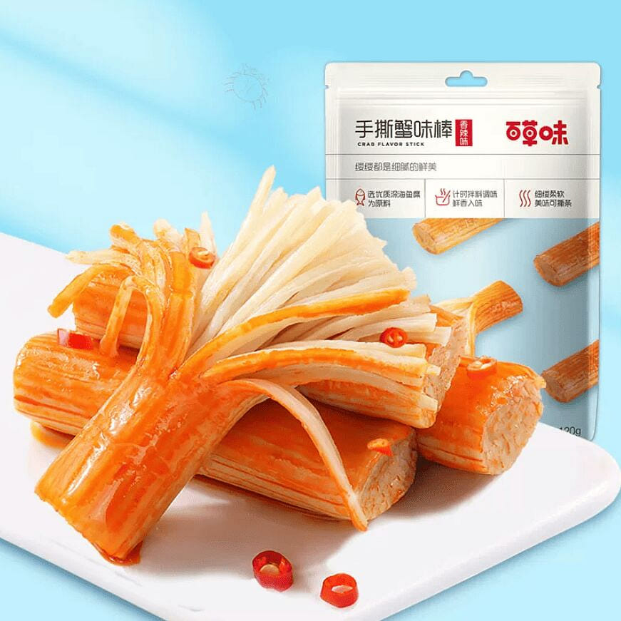 Be & Cheery Hand-Torn Crab Stick BBQ Flavor 120g 120 g